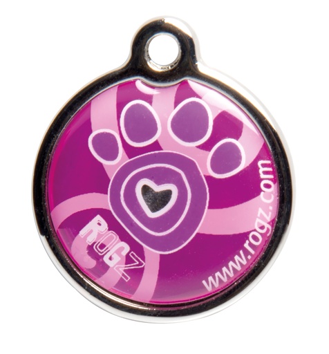 [RIDM20CA] Rogz IDTag Metal (Pink Paw, Small)