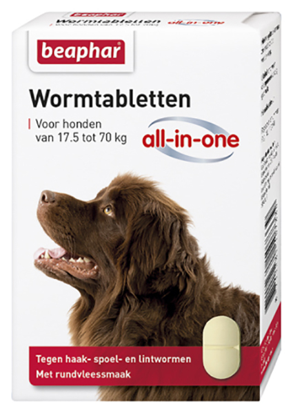 Beaphar Wormtablet All-in-one 17,5-70 kilo 2 tab.