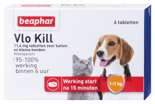 [BP22647] Beaphar Vlo Kill kat en hond tot 11 kg (6 tab.)