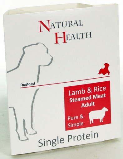 [NH112] Natural Health Dog Steamed P&S Lamb & Rice 7 x 395 gr.