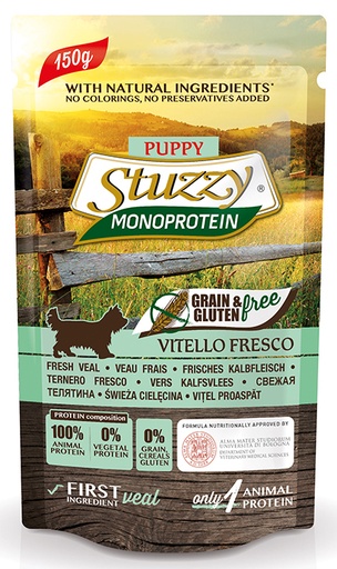[AG18402] Stuzzy Dog Grain Free MoPr Puppy Veal (12 x 150 gr.)