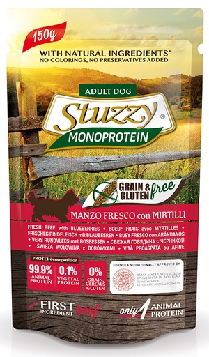 [AG18403] Stuzzy Dog Grain Free MoPr Beef & Blueberries (12 x 150 gr.)