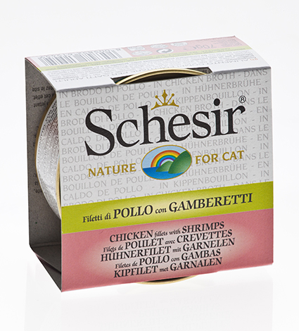 [AG61545] Schesir Cat Broth Chicken & Prawns (12 x 70 gr.)
