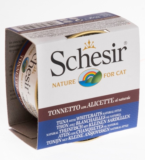 [AG75052] Schesir Cat Nat. Brine Rice Tuna & Whitebait (12 x 85 gr.)