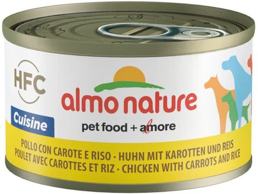 [AL5571] Almo Nature Dog HFC Cuisine Kip Worteltjes Rijst (24 x 95 gr.)
