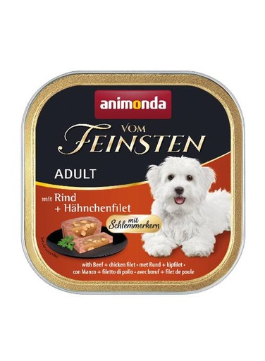 [AM82301] Feinsten Dog Adult Rund+Kipfilet (22 x 150 gr.)