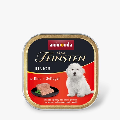 [AM82620] Feinsten Dog Junior Rund + Gevogelte 22 x 150 gr. (22 x 150 gr.)