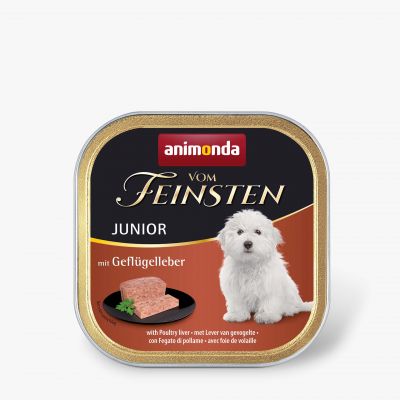 [AM82657] Feinsten Dog Junior Lever Gevogelte (22 x 150 gr.)