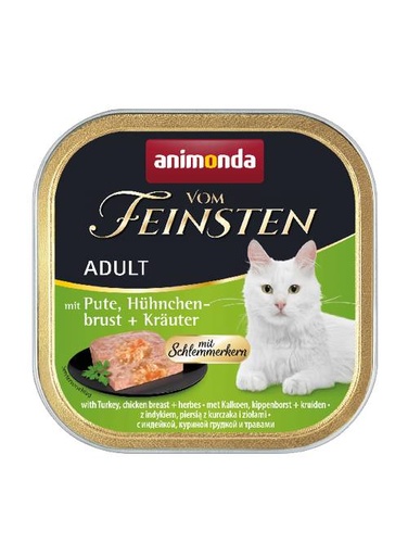 [AM83265] Feinsten Cat Gourmet Kalk+Kippenborst (32 x 100 gr.)