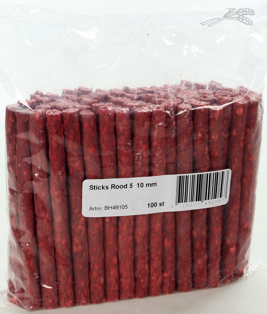 Sticks Rood 5  10 mm 100 st.