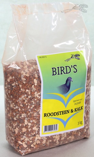 [BI22303] Bird's Roodsteen en Kalk 3 kg.