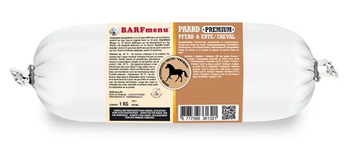 [BM36132] BARFmenu Hond Premium Paard (10 x 1 kg.)