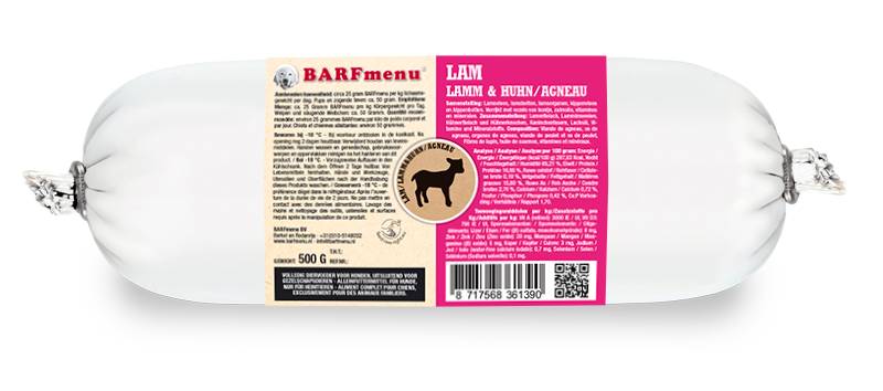 BARFmenu Hond Lam