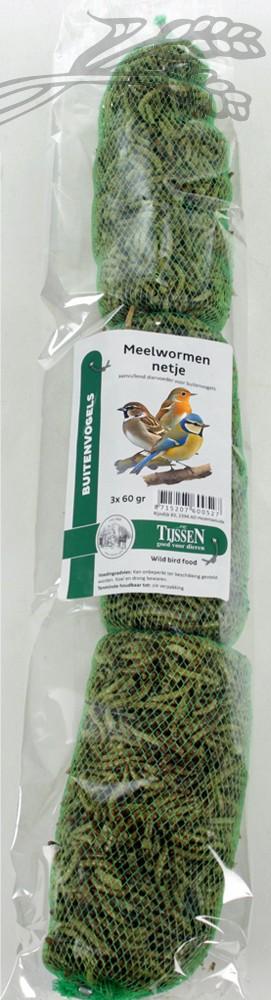 Tijssen Netje Meelwormen Verpakt (16 x 3 x 60 gr.)