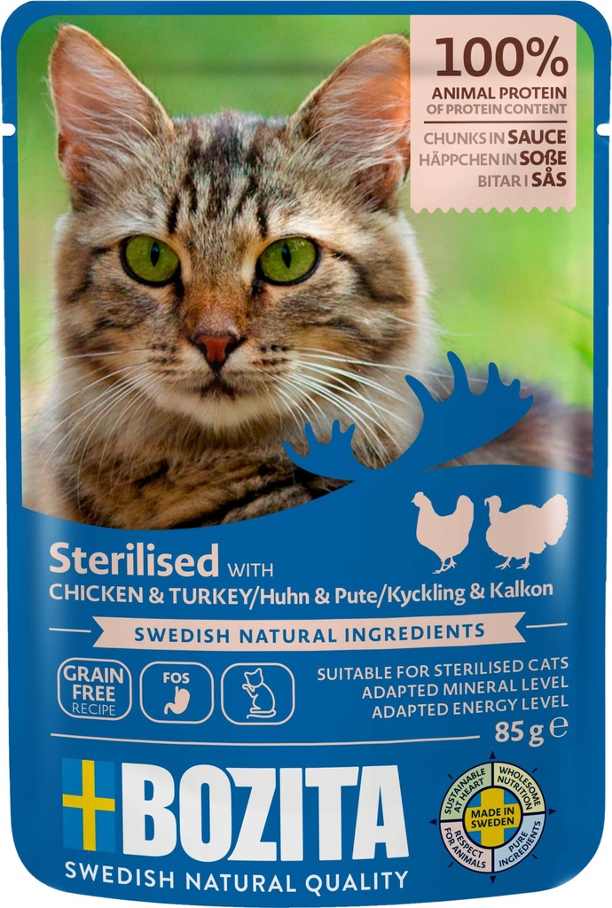 Bozita Feline Pouch Indoor C&T in sauce 12 x 85 gr.