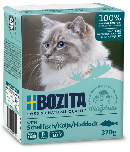 [BZ64910] Bozita Tetra Feline Schelvis hapjes in gelei 6 x 370 gr.