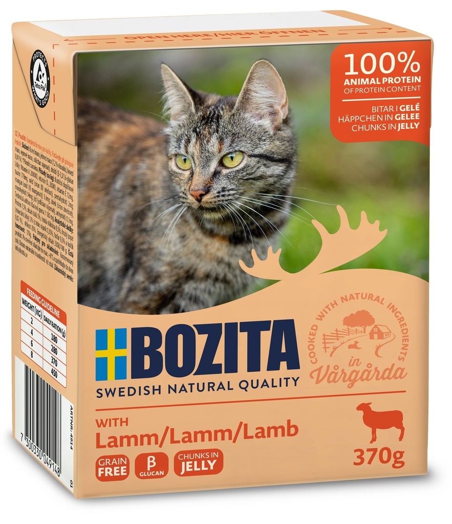 Bozita Tetra Feline Lam hapjes in gelei 6 x 370 gr.