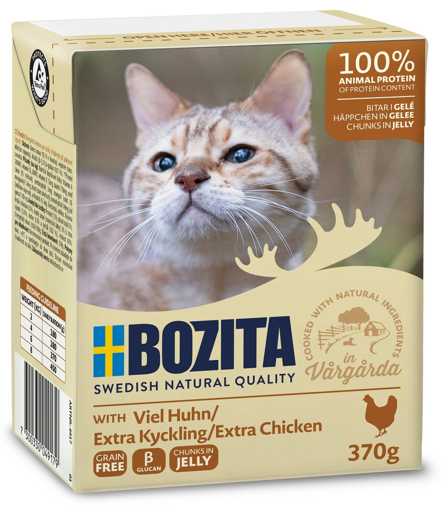 Bozita Tetra Feline Kip Extra hapjes in gelei 6 x 370 gr.