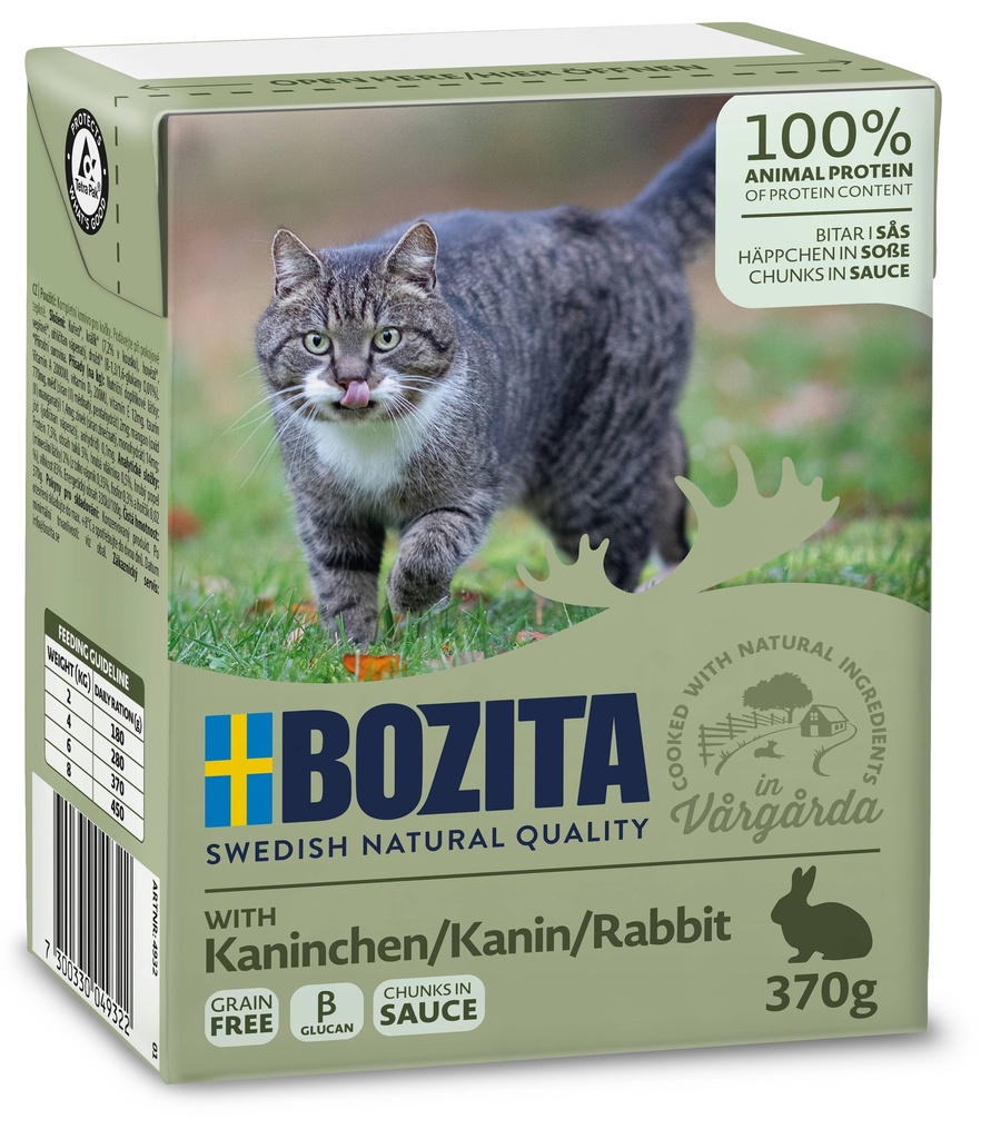 Bozita Tetra Feline Konijn chunks in sauce 6 x 370 gr.