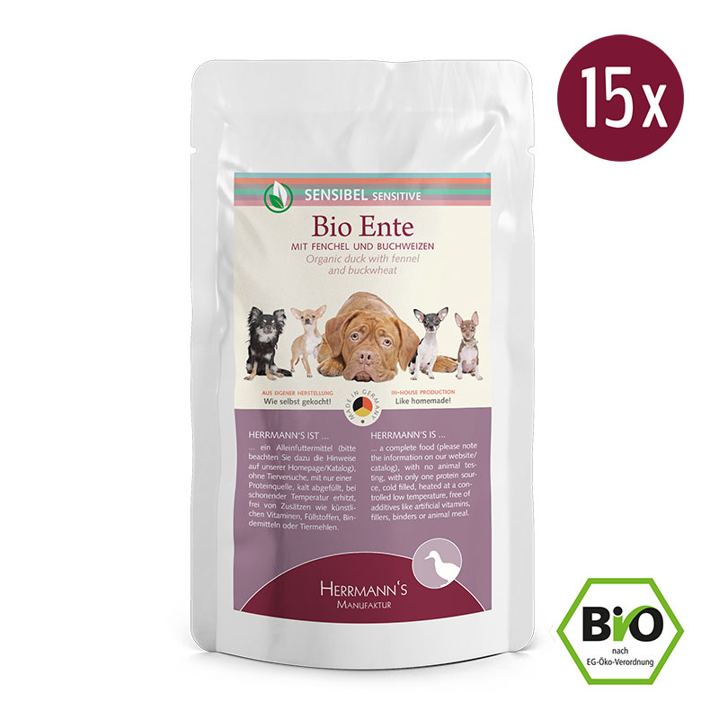 Herrmanns BIO Sensitive Eend QS 15 x 150 gr.