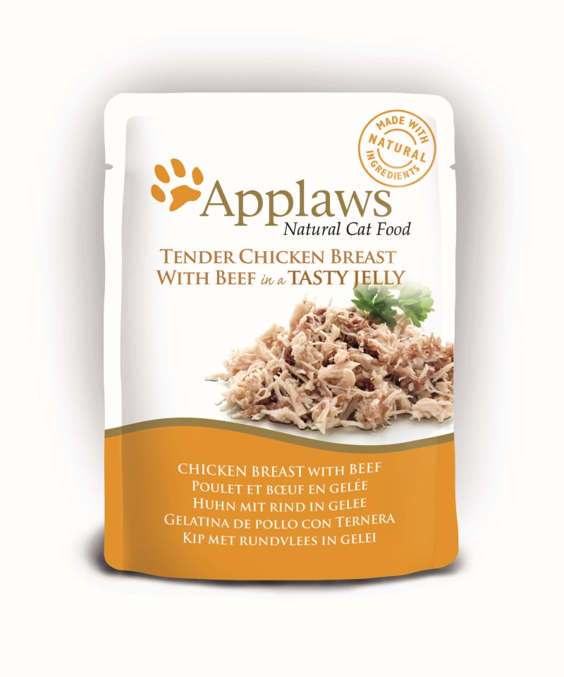 Applaws Cat Pouch Chicken/Beef in jelly 16 x 70 gr.