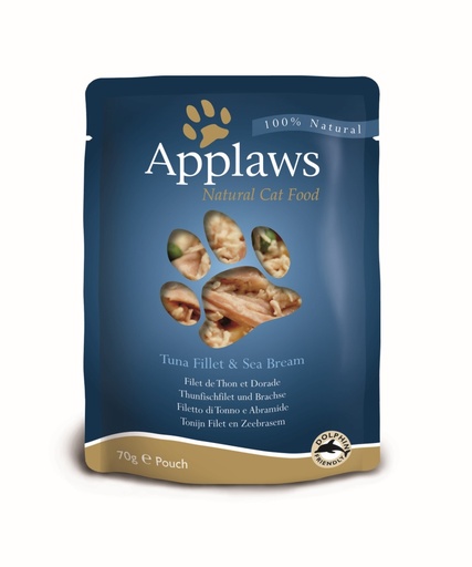 [CP49193] Applaws Cat Pouch Tuna & Seabream 12 x 70 gr.