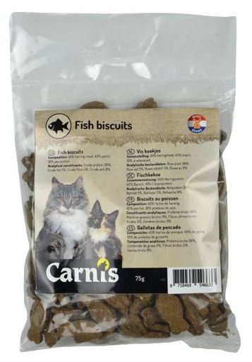[CS54663] Carnis Kat Vis Koekjes 5 x 75 gr.