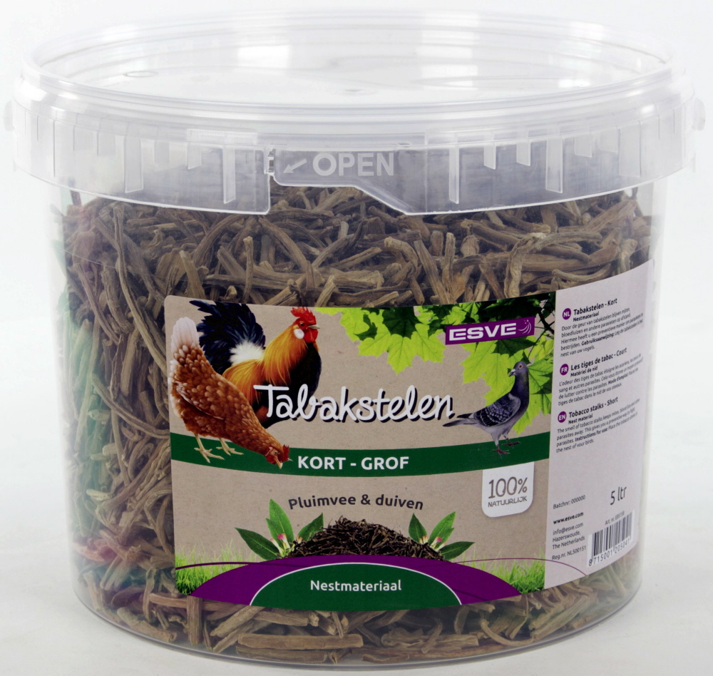 ESVE Tabakstelen Emmer kort grof 5 ltr.