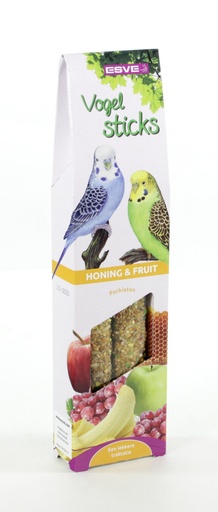 [E30140] ESVE Vogelsticks Parkiet Honing en Fruit 2 st.