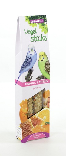 [E30141] ESVE Vogelsticks Parkiet Honing en Citrus 2 st.