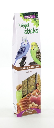 [E30142] ESVE Vogelsticks Parkiet Honing en Noten 2 st.