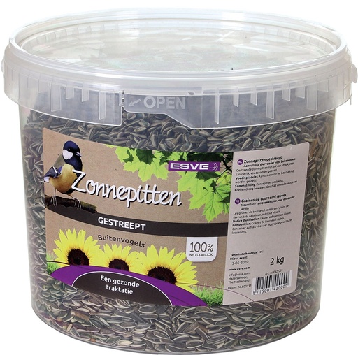 [E427201] ESVE Zonnepitten Gestreept emmer 2 kg.