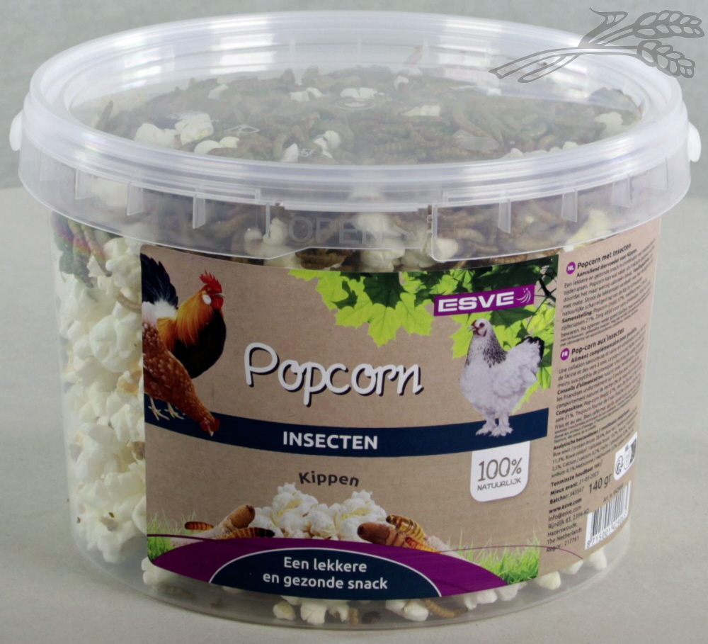 Kippenpopcorn met insecten 3 ltr.