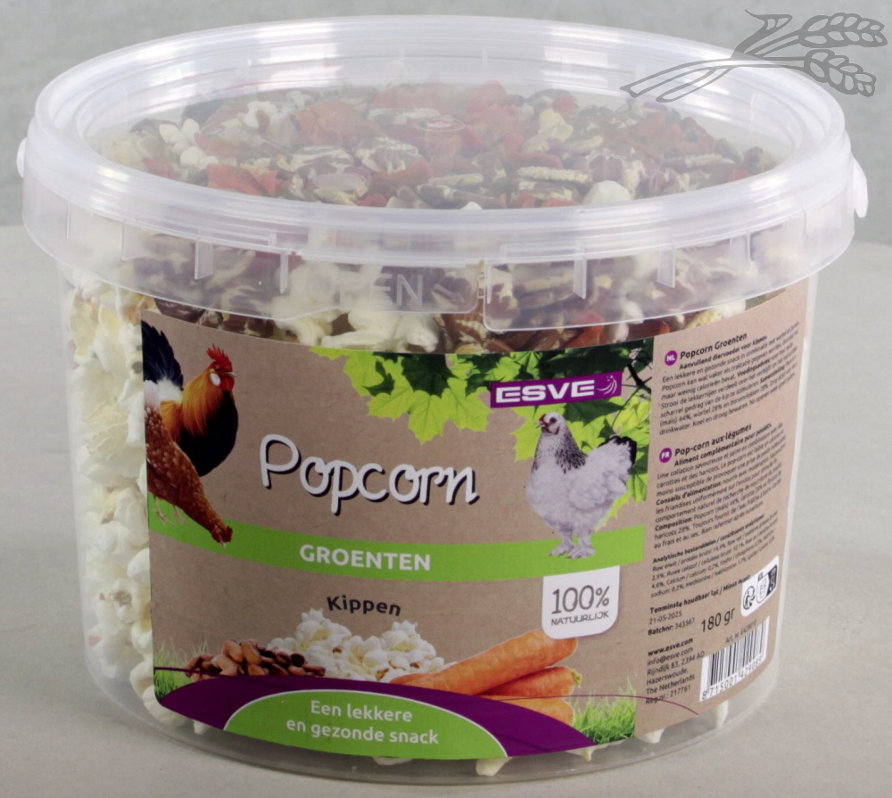 Kippenpopcorn met groenten 3 ltr.