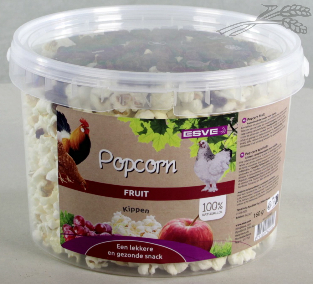 Kippenpopcorn met fruit 3 ltr.