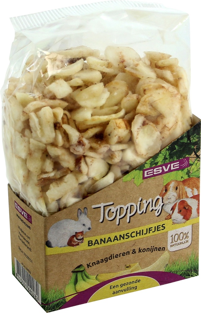 ESVE Topping Banaanschijfjes Knaagdier 125 gr.