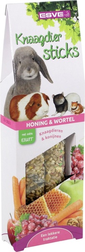 [E44046] ESVE Knaagdiersticks Honing en Wortel 2 st.