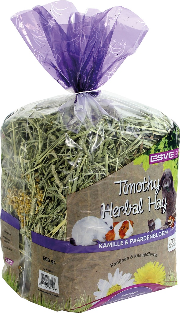 Timothy Hay Kamille & Paardenbloem 6 x 600 gr.