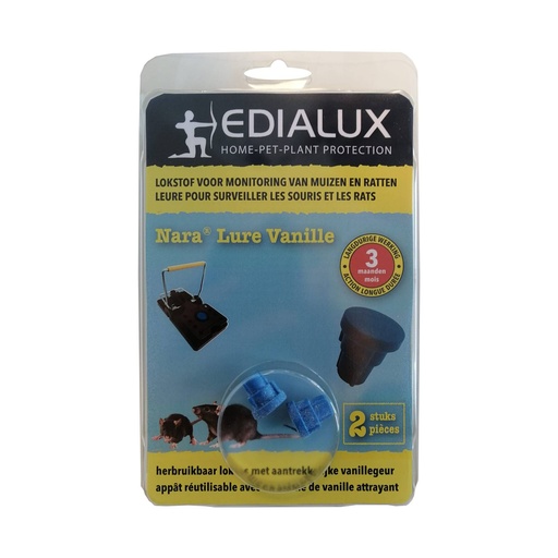 [EDL08523] Edialux Muizenlokmiddel Nara Lure Vanille 2 st.