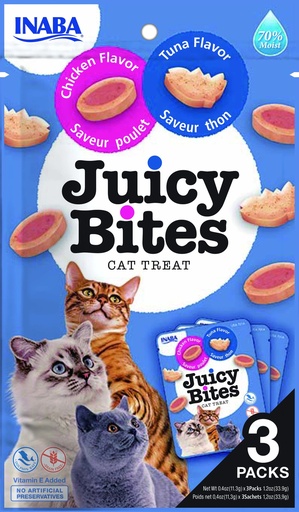 [FP00822] Inaba Juicy Bites Tuna & Chicken (6 x 3 x 11,3 gr.)