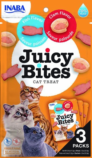 [FP00823] Inaba Juicy Bites Fish & Clam (6 x 3 x 11,3 gr.)