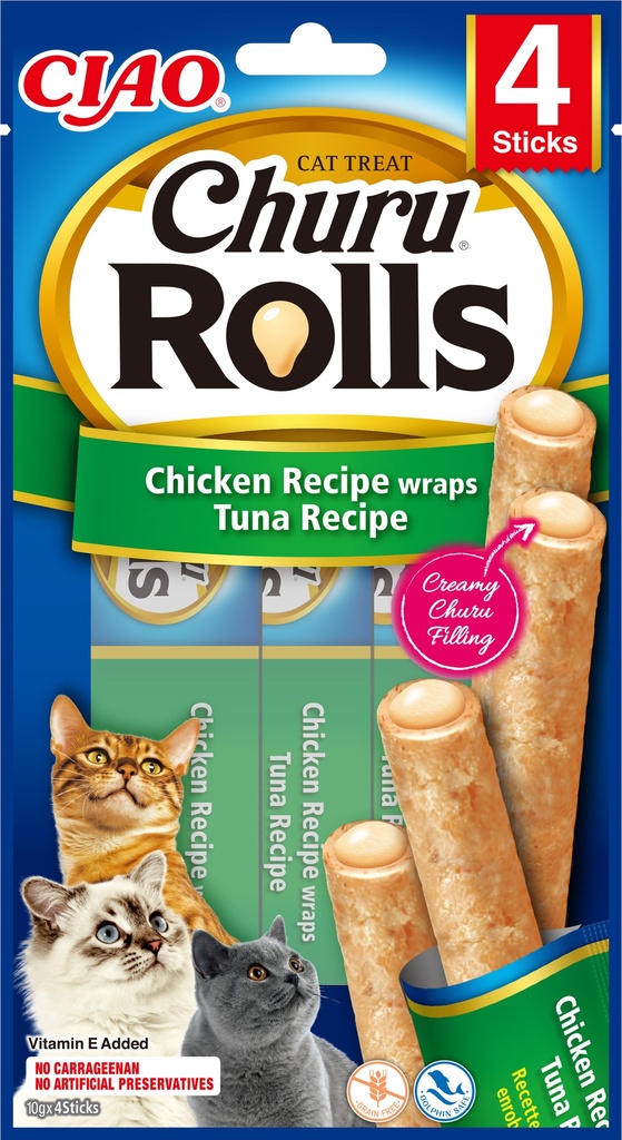Inaba Churu Rolls Wraps Tuna (12 x 4 x 10 gr.)