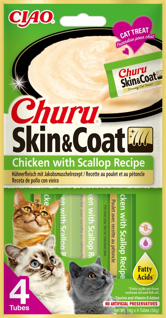 Inaba Churu Skin & Coat Chicken & Scallop (12 x 4 x 14 gr.)