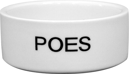 [GB4082] Katten Eetbak St.Wit 12 cm 1 st.