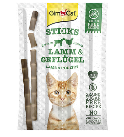 [GIM0820] Gimcat Sticks Lam & Gevogelte 4 st.