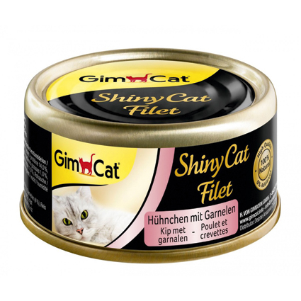 [GIM2962] ShinyCat Blik Filet Kip & Garnalen 24 x 70 gr.