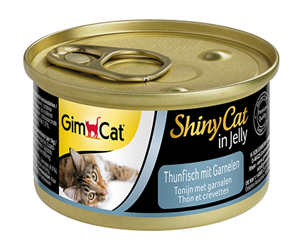 [GIM3099] ShinyCat Blik Tonijn met Garnalen 24 x 70 gr.
