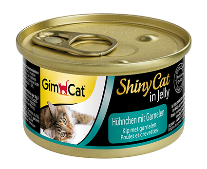 [GIM3129] ShinyCat Blik Kip met Garnalen 24 x 70 gr.