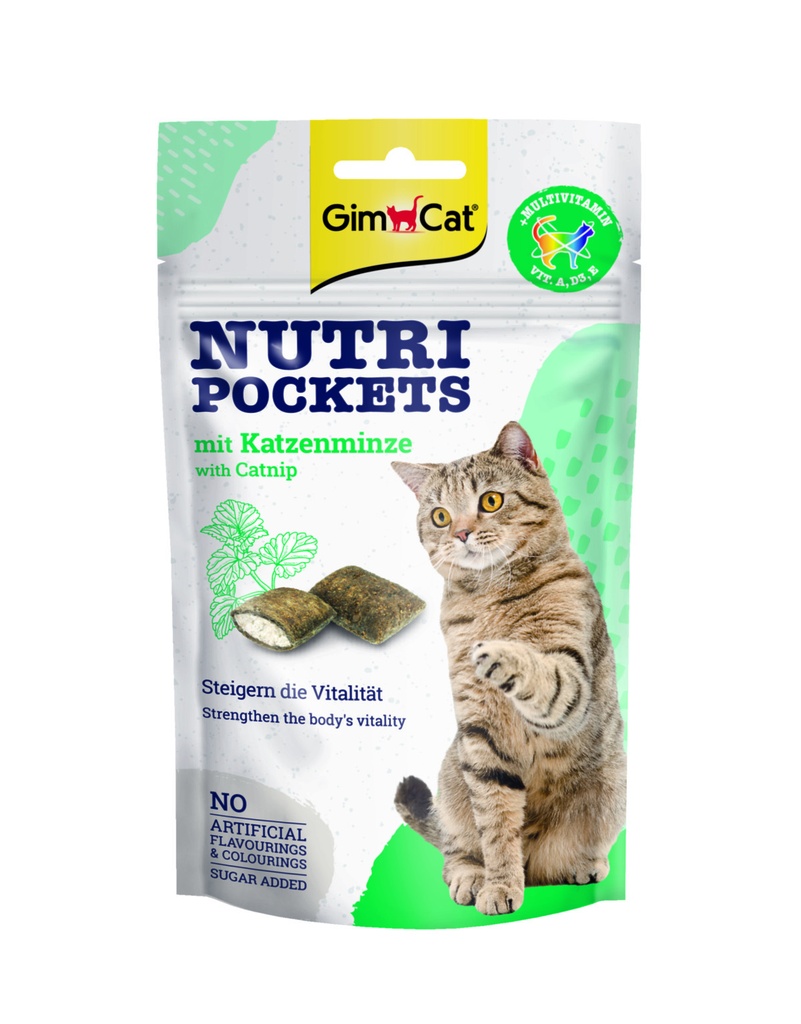 GimCat Nutri Pockets Kattenkruid + Multi Vitamine 60 gr.