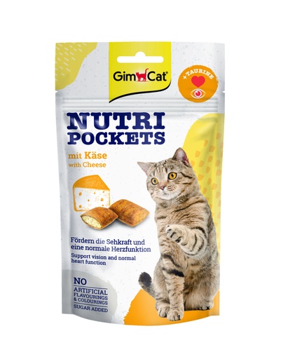 [GIM9237] GimCat Nutri Pockets Kaas & Taurine 60 gr.
